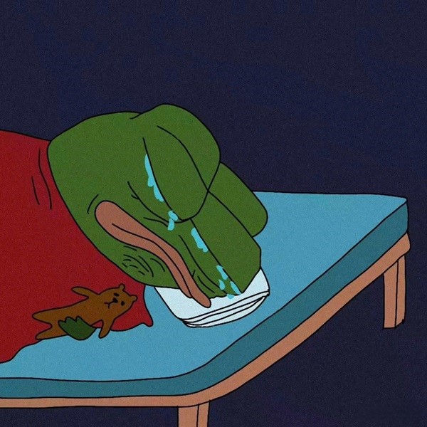 meme frog sad​ 3