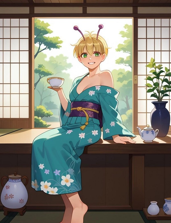 anime girl cute kimono​