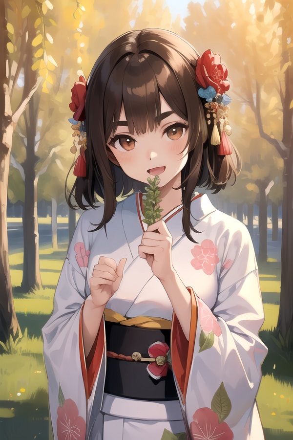 hình ảnh anime nữ mặc kimono​